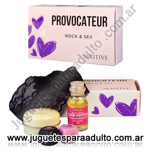 Productos eróticos, Kits, Kit provocateur rock & sex Pluma + Antifaz + Aceite + Gel